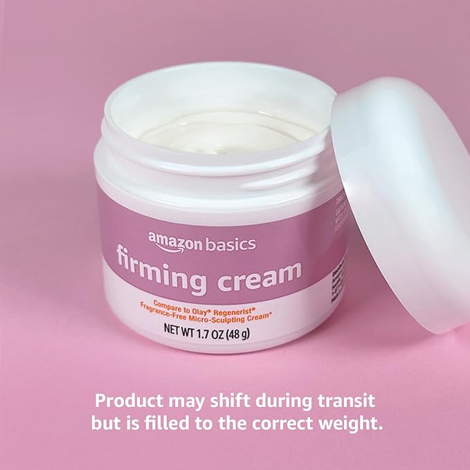 Amazon Basics Firming Cream with Hyaluronic Acid, Fragrance Free, 1.7 Ounces, 1-Pack