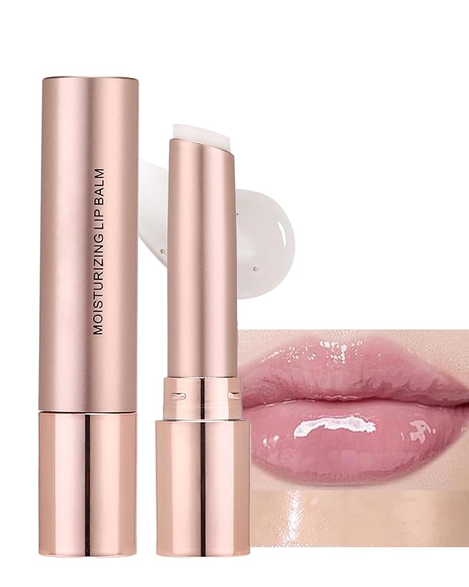 Hydrating Tinted Lip Blam, Natural Sheer Nude Lipstick Moisturizing Lipgloss, Long Lasting Waterproof Lip Balm Stain Non-Stick Liptint Oil Stain, Glossy Lipcolor Finish for Dry Cracked Lips-01