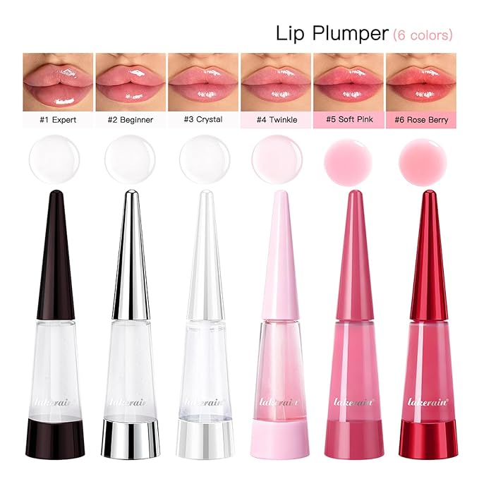 Instant Plumping & High-Shine Gloss Plumping Lip Oil - Ultra-Hydrating & Nourishing, Glossy Finish Lip Glow Oil, Instant Volumizing Effect, Smooth, Soft, Juicy Lips (#5 Soft Pink)