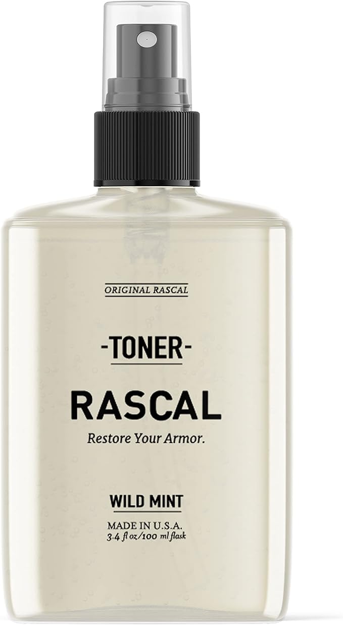 Rascal Face Toner for Men - Sage Oil, Beetroot & Caffeine to Reduce Wrinkles and Clear Away Impurities (3.4 Fl Oz)