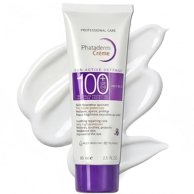 SPF 100 Sunscreen for Face, Sun Active Defense Cream, Broad Spectrum UVA UVB Protection, Lightweight Moisturizing Daily Face Sunscreen, 80ml / 2.5 fl oz