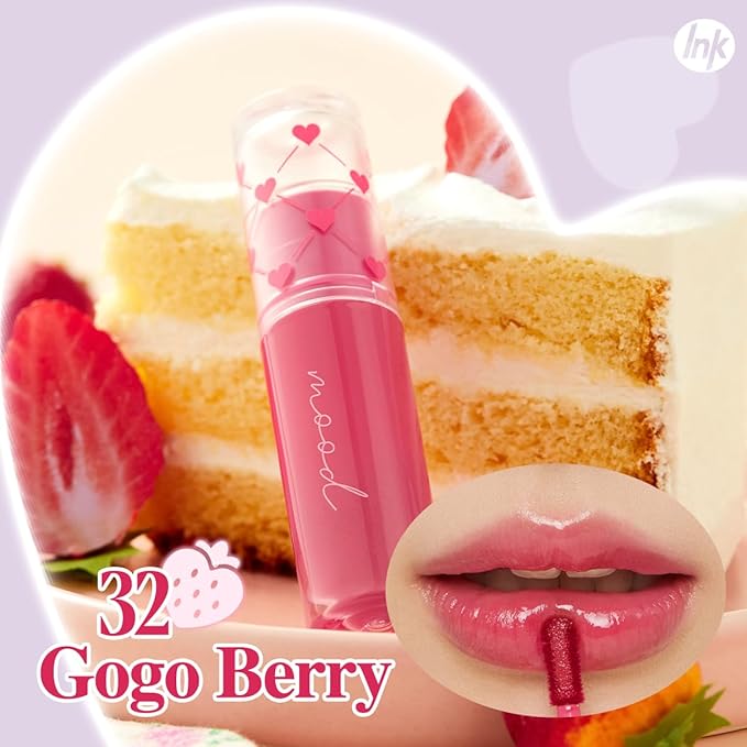 Peripera Ink Mood Glowy Tint | Lip-Plumping, Naturally Moisturizing, Lightweight, Glow-Boosting, Long-Lasting, Comfortable, Non-Sticky, No White Film (032 GOGO BERRY)