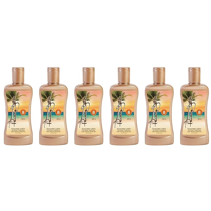 Panama Jack Sunscreen Tanning Lotion - SPF 8, PABA, Paraben, Gluten & Cruelty Free, Antioxidant Moisturizing Formula, Water Resistant (80 Minutes), 6 FL OZ