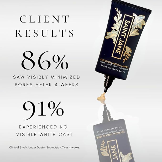 SAINT JANE - Luxury Sun Ritual - Pore Smoothing SPF 30 Mineral Sunscreen | Luxury, Floral-Infused, Clean Skincare (1.7 oz | 50 ml)