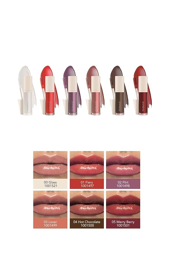 FARMASi Tinted Lip Plumper, Plumping Lip Gloss, Promoting Natural Circulation for Fuller, Younger Looking Lips, Hydrating, High-Shine, Volumizes, Flirt