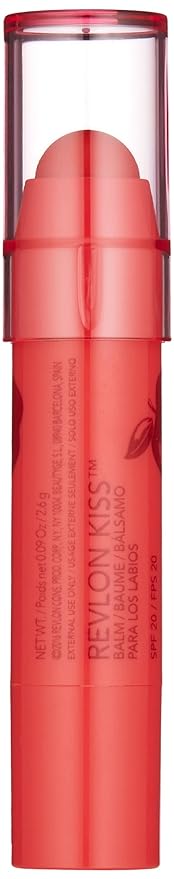 Revlon Lip Balm, Kiss Tinted Lip Balm, Face Makeup With Lasting Hydration, SPF 20, Infused With Natural Fruit Oils, 030 Crisp Apple, 0.09 Oz