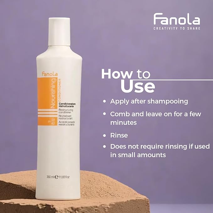 Fanola Restructuring Hair Conditioner for Women & Men - Hydrating Conditioner for Dry Hair with Argan & Linseed Oil - Repairing, Nourishing, Anti-Frizz Formula for Damaged Strands (33.8 Fl oz)