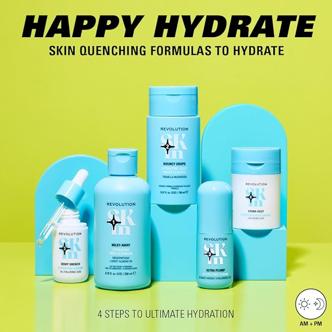 Revolution Skin, Bouncy Drops Tremella Mushroom Hydrating Jelly Toner Essence, Facial Toner with Vitamin B5, Vegan & Cruelty-Free, 11.69 fl oz