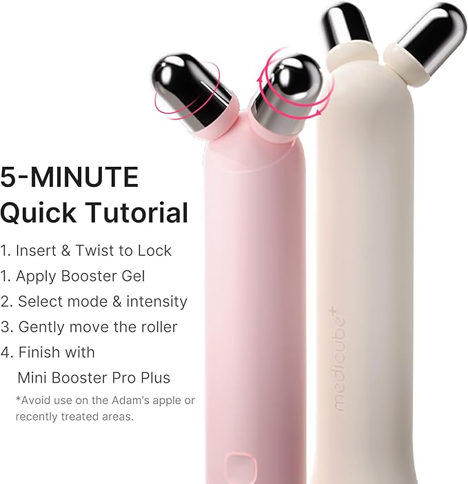 medicube At-Home Contour & Define Device Set | 2-in-1 Massage & Skincare Device with PDRN Booster Gel | Salmon DNA PDRN, Peptides & Niacinamide | Face & Body Massager for Depuffing & Contouring, Pink