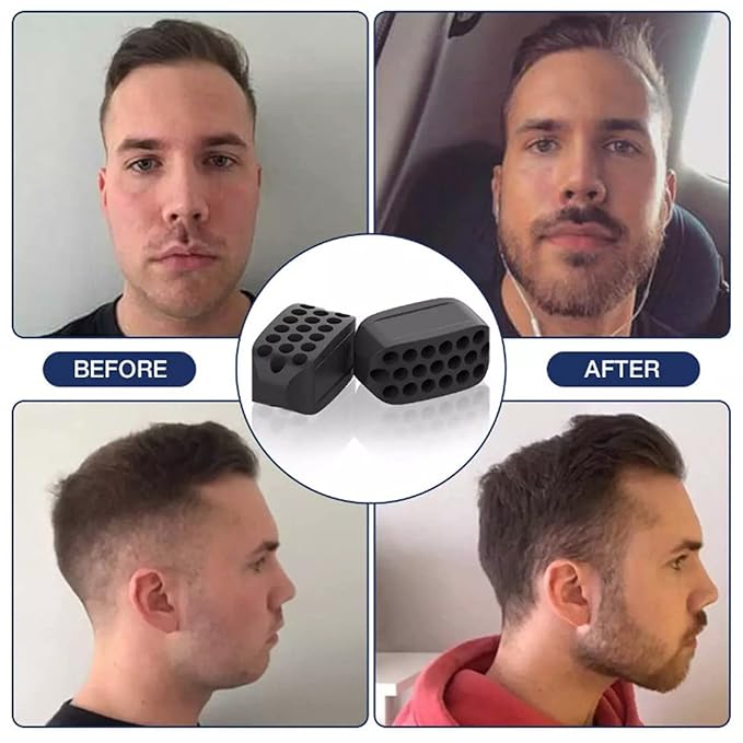 Yinhing Jaw Exerciser Facial Toner Define Fitness Balls for Double Chin Slimming Face Neck Toning Black Silicone 3PCS