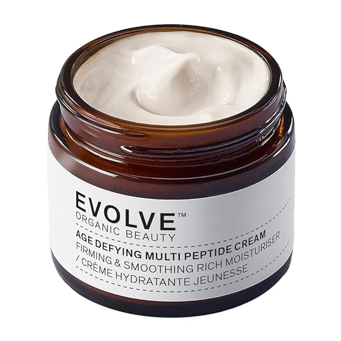 Evolve Organic Beauty - Age Defying Multi Peptide Cream | Firm, Smooth, Moisturize, Nourish | Sacha Inchi Peptides, Ceramides | Vegan, Clean, Cruelty-Free Beauty (2 fl oz | 60 mL)