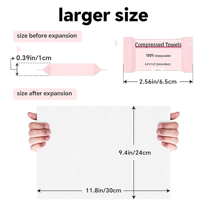 Compressed Towels 90 Pcs, Disposable Coin Towels, Portable Face Towelettes for Travel, Camping, Outdoor & Home Use