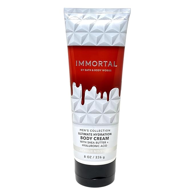 Bath & Body Works Men's Collection Immortal Body Cream and Body Spray Bundle with a Cabin Spice Bar Soap - Full Size