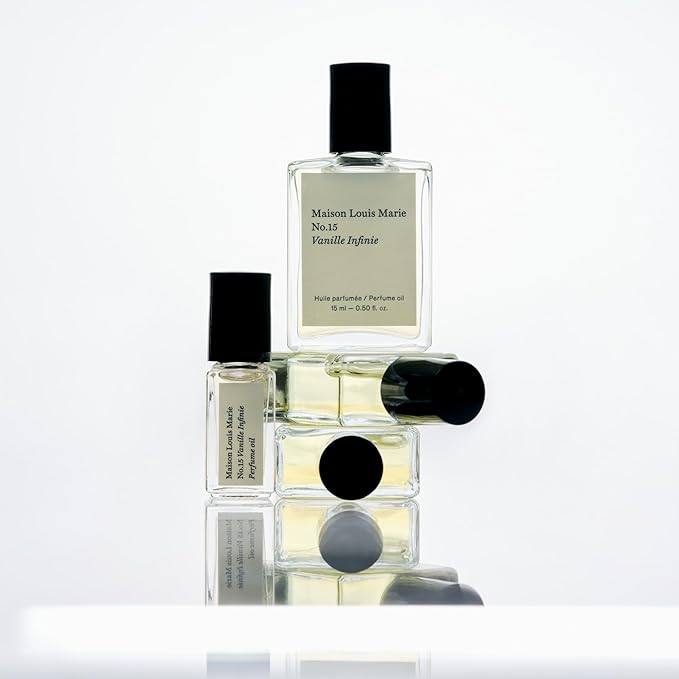 Maison Louis Marie - No. 15 Vanille Infinie Natural Roll-On Perfume Oil Sample | Luxury Clean Beauty + Non-Toxic Fragrance (0.1 fl oz | 3 ml)