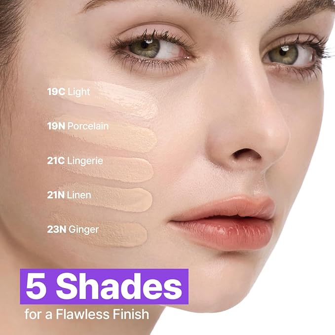 CLIO Kill Cover Mesh Blur Cushion Foundation, Flawless Full Coverage, Pore Blurring for Smooth Skin, Semi-Matte Finish, Long-Lasting, Lightweight, Oil-Control, Korean Foundation (23N GINGER)