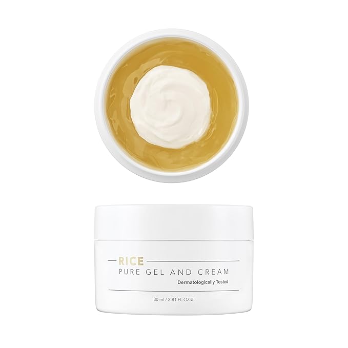 THANKYOU FARMER Rice Pure Gel and Cream, Nourishing Exclusive Korean Rice Extract, Dermatologist Tested, Ceramide, Korean Moisturizer for Dry Skin, Fragrance-Free, 2.81 fl.oz