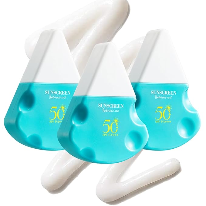 3PCS Moisturizing Sunscreen SPF 50+ PA+++,Travel Size Sunblock,Non-Greasy Waterproofing Sunscreen Lotion for Face and Body,Lightweight Mineral Sun screen Set, 1.05 Oz
