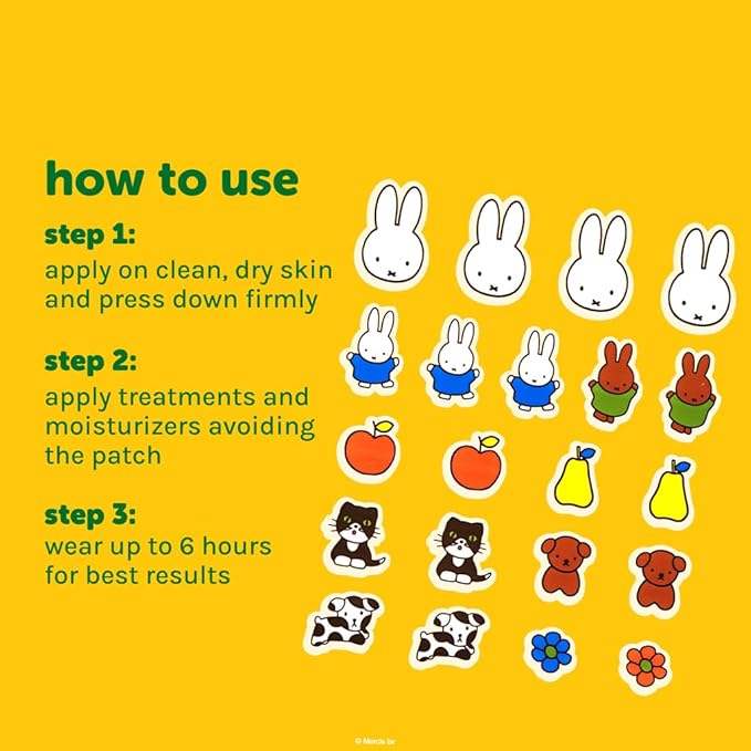 The Crème Shop Miffy Clear As Day! , Korean Hydrocolloid Spot Blemish Patches, Infused with Tea Tree and Witch Hazel to help conceal blemishes and absorb excess oil- (Pack Of 2)