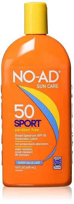 No-Ad Sport Sunscreen, SPF 50, 16 Ounce Bottle