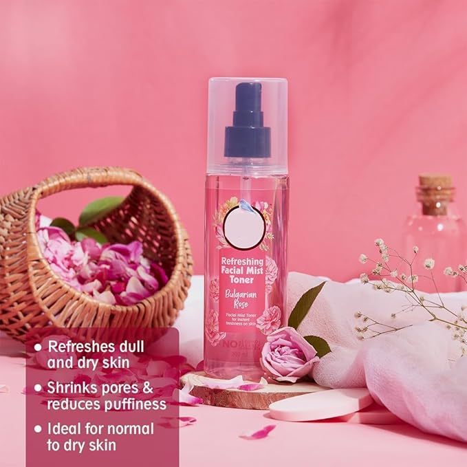 RG Bulgarian Rose Refreshing Facial Mist Toner - Instant Freshness, Shrinks Pores | Normal to Oily Skin | 200ml | Alcohol-Free, Paraben-Free