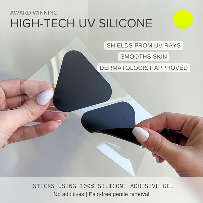 Sun Patch Hypoallergenic Sun-Screen Cheek or Hand Patches, 100% Silicone UPF-50 UV Protection, Reusable, 1 Pack/4 Pairs, Black