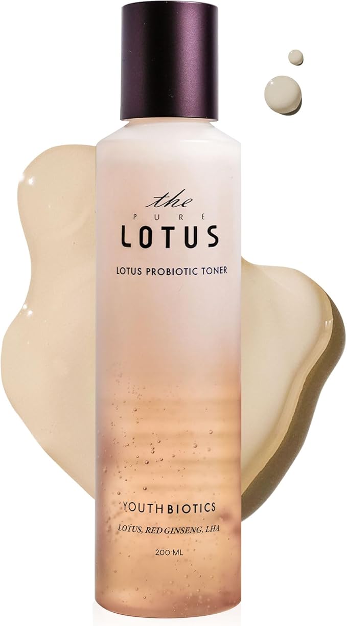 THEPURELOTUS Youthbiotics Lotus Probiotic Toner (6.7 fl.oz) - Fermented Lotus Hydrating pH-Balancing Facial Toner with AHA + LHA, Korean Vegan microbiome Skincare