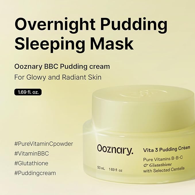 Vita 3 Pudding Cream with Vitamin C, Niacinamide, and Glutathione for Radiant Glow & Extra Hydration | Korean Moisturizer | 1.69 fl.oz 50ml