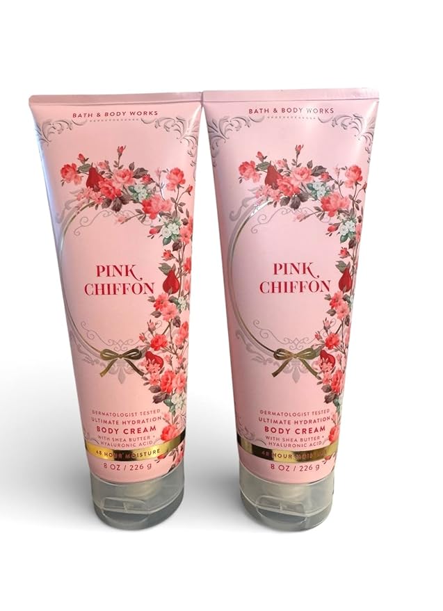 Bath and Body Works Gift Set of of 2 - 8 oz Body Cream - (Pink Chiffon)