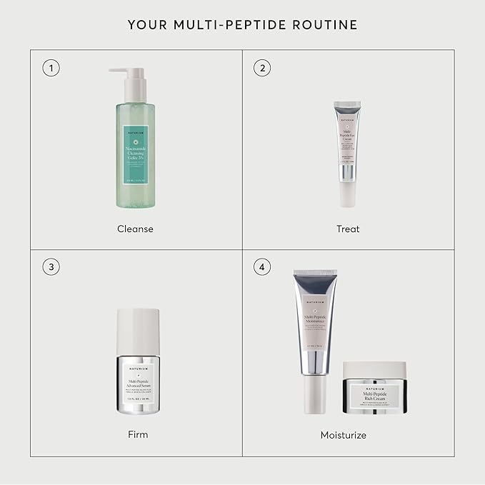 Naturium Multi-Peptide Rich Cream, Hydrating & Nourishing to Help Appearance of Fine Lines & Wrinkles, Vegan & Cruelty-Free, 1.7 oz