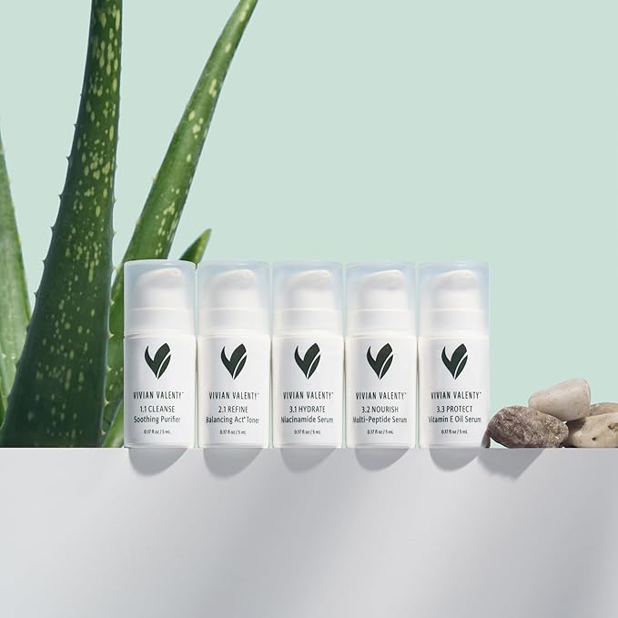Skincare Skincare Kit – Cleanse, Refine, Hydrate & Protect System with Serums, Toner & Face Oil (5-Piece Travel Size Set)