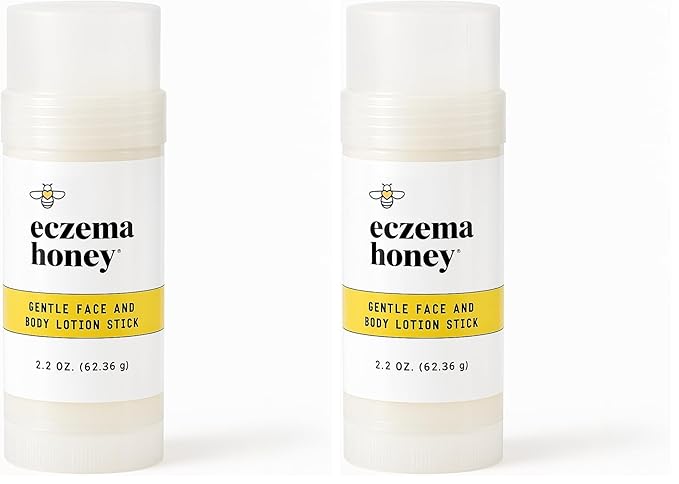 ECZEMA HONEY Gentle Face & Body Lotion Stick - Moisturizing Colloidal Oatmeal Hand Cream for Extremely Dry Skin - Eczema Lotion Helps Psoriasis, Dermatitis & More (2.2 Oz) (Pack of 2)