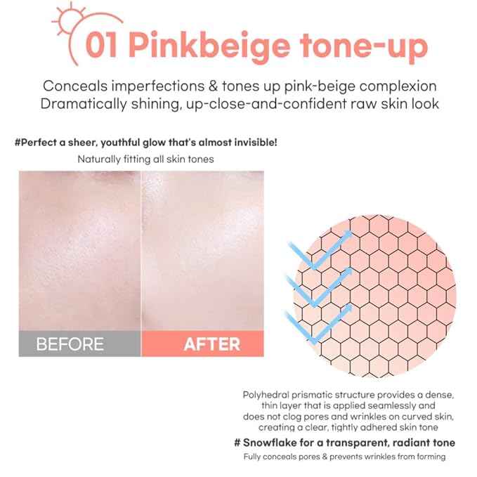 BU:NiO Calming Cool Tone up sun Cushion Foundation SPF50+ CC/BB Cream(0.88FlOz) Transparent&Natural tone-up&Even skin tone-Whitening&Wrinkle Improvement,Derma tested (PINK BEIGE, 0.88Fl Oz( Main))