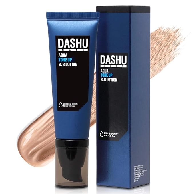 DASHU Korean BB Cream for Men | Aqua Tone-Up BB Lotion | Mens BB Cream with Seawater & Seaweed Extract | Hydrating Tinted Moisturizer for Face | Korean Skin Care (1.35 fl oz)