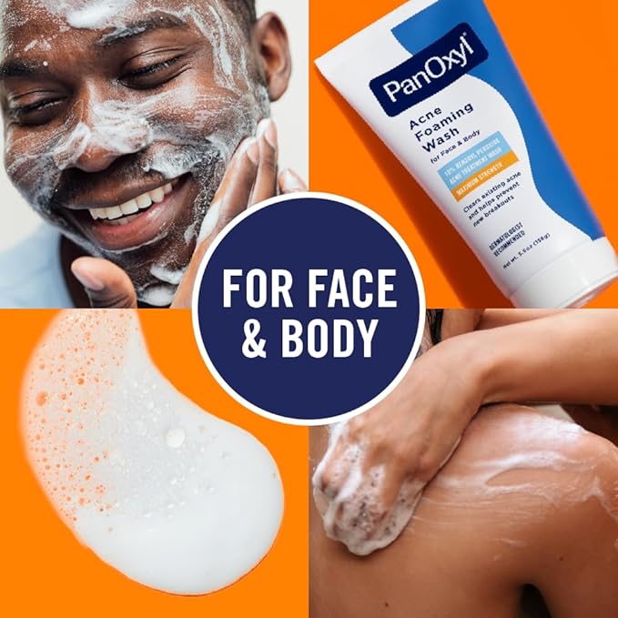 PanOxyl Acne Foaming Wash Benzoyl Peroxide 10% Maximum Strength Antimicrobial, 3 Oz, Pack of 2