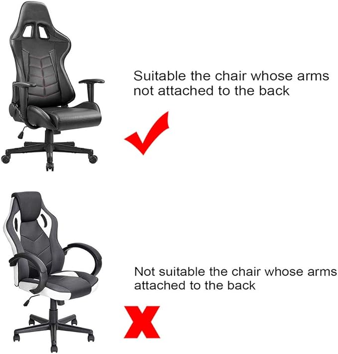 BTSKY Ergonomic Office Computer Game Chair Slipcovers Stretchy Polyester Covers for Reclining Racing Gaming Gaming Chair Dark Grey(No Chair)