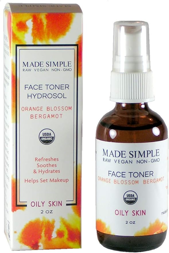 Orange Blossom Bergamot Face Toner for Oily Skin - Certified Organic, Vegan, & Cruelty-Free