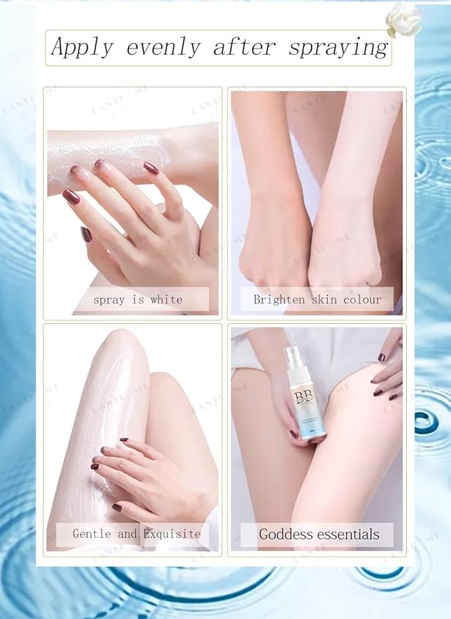 BB Whitening Spray - All-in-One Brightening Moisturizing Spray, Hydrating Skin Tint with Buildable Coverage, Lightweight Concealer & Makeup Base for Instant Glow, 20ml (2-Pack)