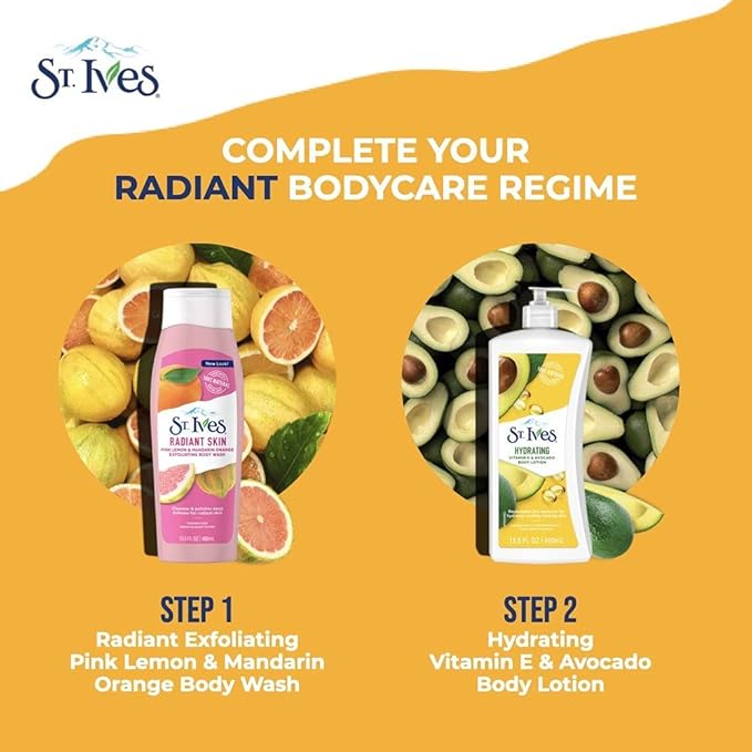 St Ives Body Lotion 21 Ounce Daily Hydrating (621ml) (2 Pack)