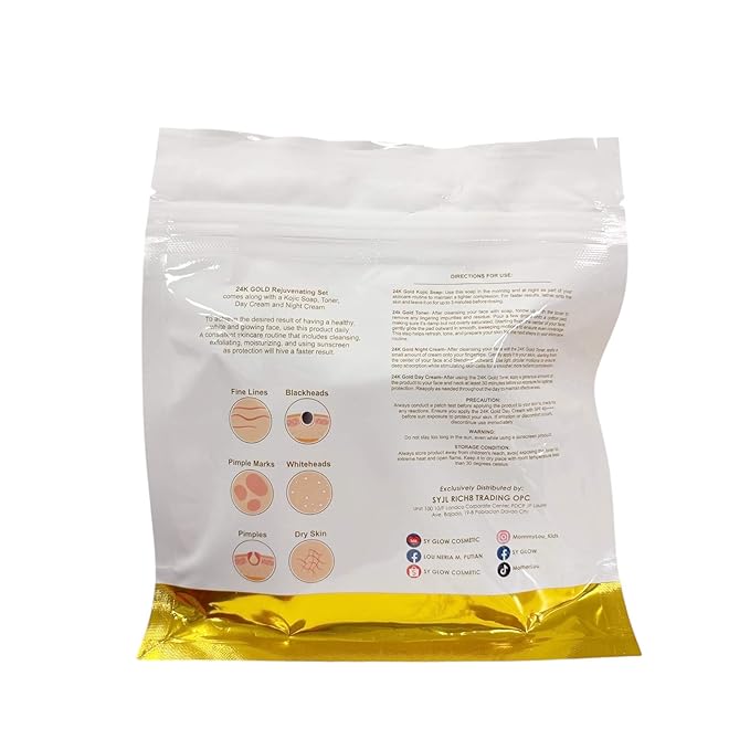 SY GLOW 24K Gold Rejuv (2 packs) 4-Step Facial Kit + SPF Sunscreen with Niacinamide & Ceramides – Complete Skincare Bundle