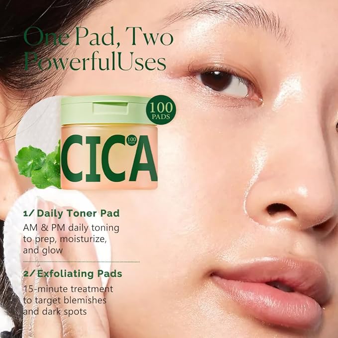 K-Beauty Hydrating Toner Pads with Snail Mucin, Niacinamide & Centella – Hypoallergenic Facial Pads for Sensitive Skin – Gentle Exfoliating Dark Spot & Fine Line Look Care – 100 Pads