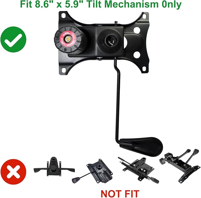 MySit Heavy Duty 300 LBs Office Chair Tilt Mechanism Replacement Parts, 5.9'' x 8.6" Mounting Holes Tilt Control Mechanism(Not Standard Dimension)