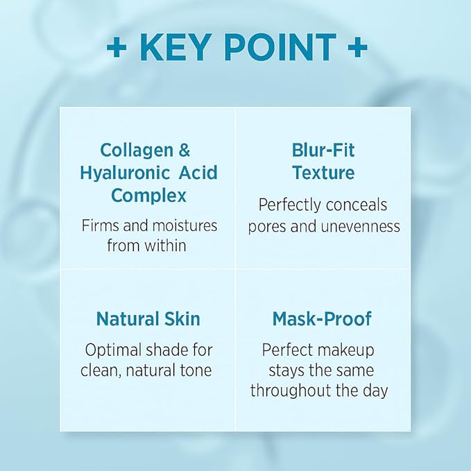 ENOUGH Collagen 3X Moisture Two-Way Cake SPF28, Korean Makeup Blurring Setting Powder Foundation, Face Pressed Powder Compact for Women (#21N Clear Beige)