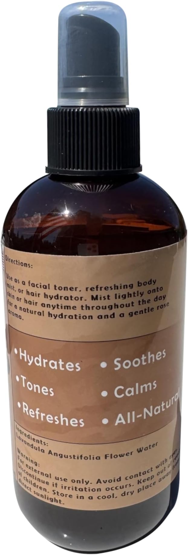 Organic Hydrosol, All Natural Face and Body Spray, Steam-Distilled Floral Water, face, Hair & Body Spray, Toner, Makeup Setting Lavender 8 fl oz