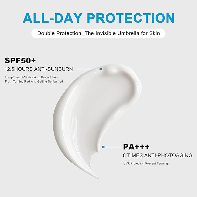 60PCS Mini Sunscreen SPF50+ PA+++ - Travel Size Sunscreen Bulk for Face & Body, Lightweight & Non-Greasy, Water-Resistant, Perfect for Summer Party & Thank You Gifts