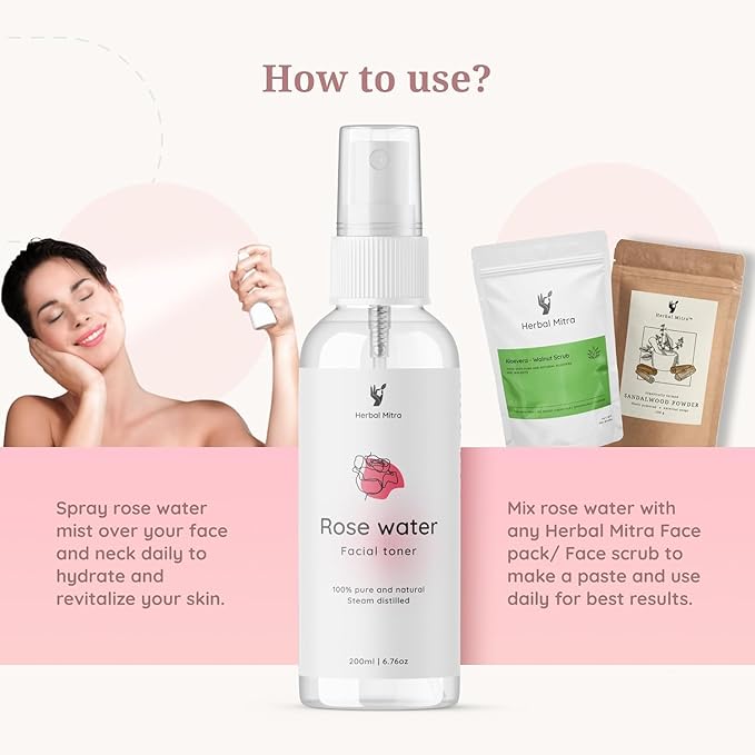 Generic Rose Water Toner Mist 200 ML | Deep Hydration, Refreshing & Soothing | Pure & Natural, Alcohol Free, for Women & Men | Pack of 1 (200 ML)