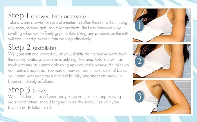 MicrodermaMitt Original Deep Exfoliating Mitt for Body - Premium Turkish Kessa Dead Skin Remover & Body Exfoliator for Keratosis Pilaris & Self-Tan Removal, Natural Skin Care Glove for Smooth Skin