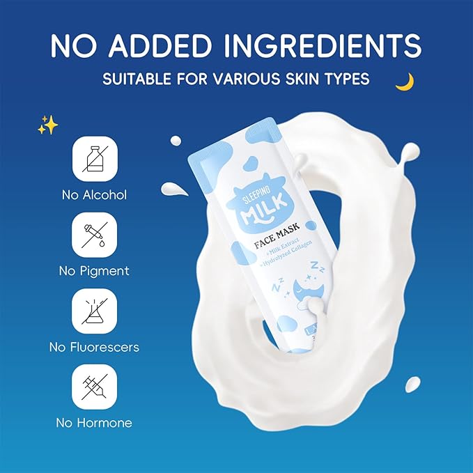 Travel Skincare Set, 50 Pcs Mini Travel Size, Outdoor Travel Kit Includes Facial Cleanser, Toner, Eye Cream, Face Cream, Mask, Skin Care Set for Teens Men Women (Milk 50mini)