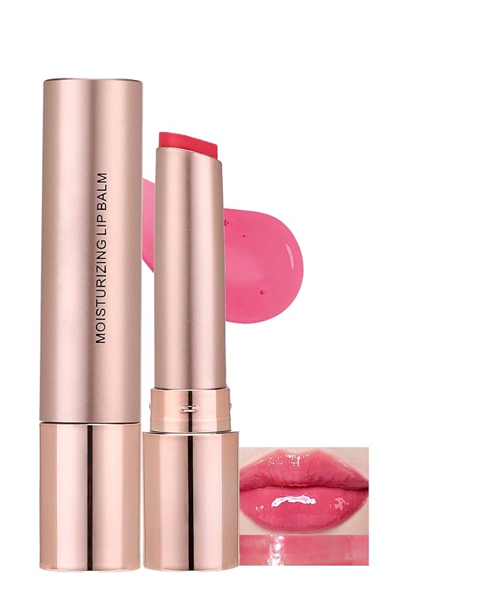Hydrating Tinted Lip Blam, Natural Sheer Pink Nude Lipstick Moisturizing Lipgloss, Long Lasting Waterproof Lip Balm Stain Non-Stick Liptint Oil Stain Glossy Lipcolor Finish for Dry Cracked Lips-06