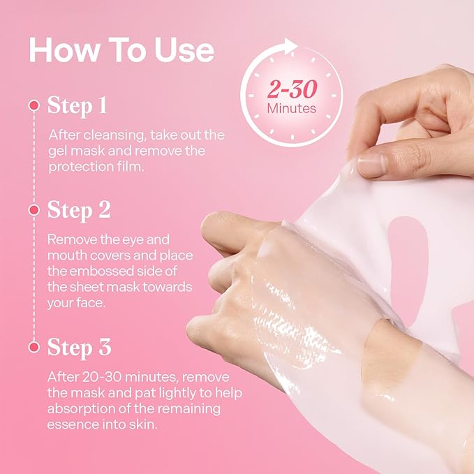 Torriden CELLMAZING Collagen Firming Gel Sheet Mask for Face Only (4 Pack) | Smoother, Firmer-Looking Skin with 5D Collagen Complex | Korean Facial Mask