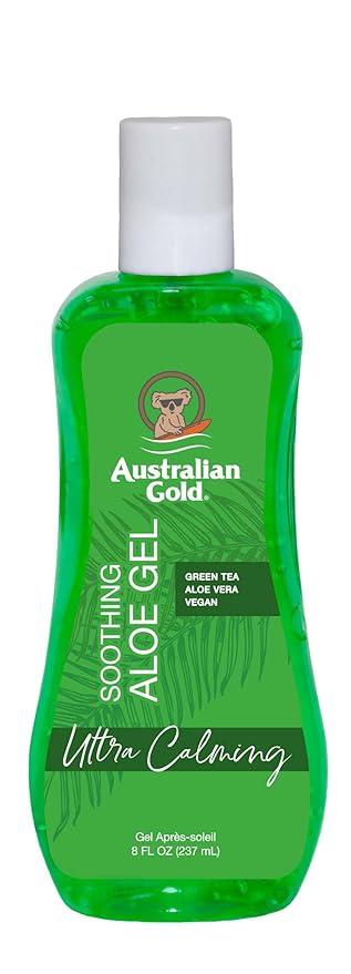 Australian Gold Soothing Aloe Vera After Sun Gel -Relieves Sunburn Pain and Hot & Itchy Skin, Soothing Aloe After Sun Gel, 8 Fl Oz (A70623-1)